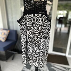 Rewind Black and White Halter Sundress Mini